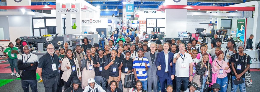 Undergraduate students from Tshwane University of Technology's Department of Visual Communication participating in ROTOCON’s third annual student wine label design competition visited ROTOCON’s stands during Propak Africa 2025.